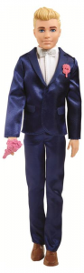 Mattel Barbie Bambola Ken Sposo Biondo Con Smoking Scarpe e 5 Accessori GTF36