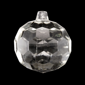 Pendente sfera Ø40 mm sfaccettata in cristallo trasparente di Boemia. Cristallo vintage per restauro lampadari.