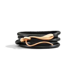 Elika Leather bracelet with gold clasp
