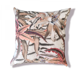 Cuscino arredo da divano ROBERTO CAVALLI Raso Flower Tigresse pink