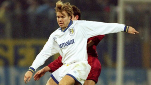 1993-94 Parma Maglia #8 Brolin Match Worn Umbro Parmalat