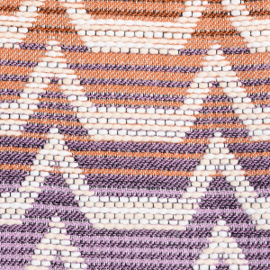 Plaid in lana a motivo greca jacquard multicolore con frange al fondo