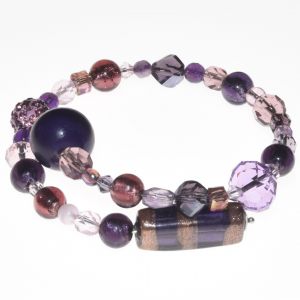 Purple bracelet in Murano glass beads PR Lampwork