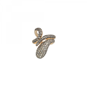 Elika Ring in rose gold and brown diamonds 