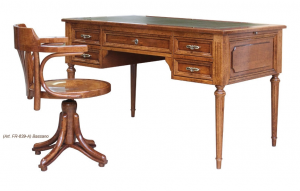 Wooden desk Louis XVI leather top