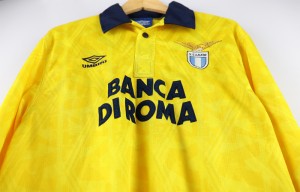 1992-93 Lazio Maglia Umbro Banca di Roma Match Worn Away #15 Stroppa XL