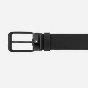 Cintura Montblanc reversibile in pelle nera extreme/liscia 35 mm
