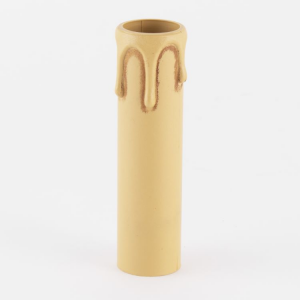 Guscio E14 h 100 mm copri porta-lampada avorio anticato finta candela plastica