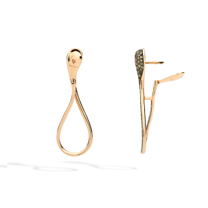 Elika Earrings mix in rose gold and brown diamonds cm.5
