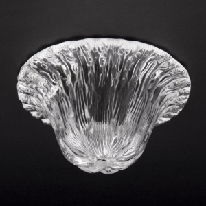 Rosone tazza per lampadario in vetro di Murano colore cristallo Ø16 x h8 cm.