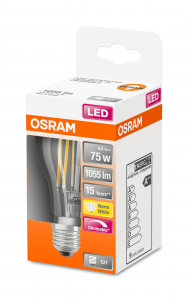 OSRAM Lampadina LED SUPERSTAR Classic A 75 filamento, luce calda dimmerabile, E27
