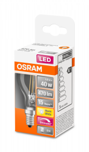 OSRAM Lampadina LED SUPERSTAR Classic P 40 luce calda dimmerabile, E14 