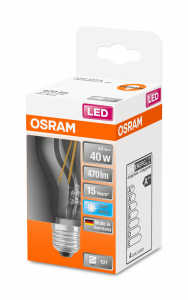 OSRAM Lampadina LED STAR Classic A 40 filamento, luce naturale, E27 