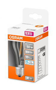 OSRAM Lampadina LED STAR Classic A 60 filamento, luce fredda, E27 