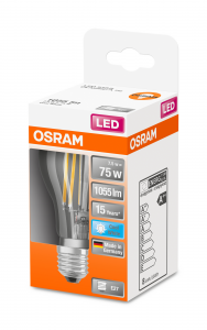 OSRAM Lampadina LED STAR Classic A 75 filamento, luce naturale, E27 