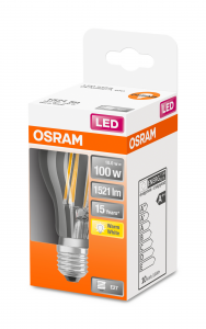 OSRAM Lampadina LED STAR Classic A 94 filamento, luce calda, E27 