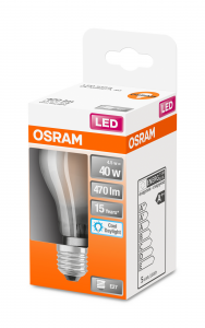 OSRAM Lampadina LED STAR Classic A 40 filamento, luce fredda, E27  