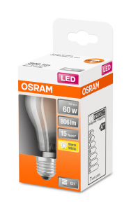 OSRAM Lampadina LED STAR Classic A 60 filamento, luce calda, E27  