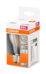 OSRAM Lampadina LED STAR Classic A 60 filamento, luce fredda, E27  
