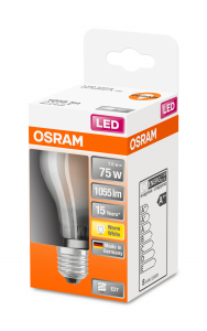 OSRAM Lampadina LED STAR Classic A 75 filamento, luce calda, E27  