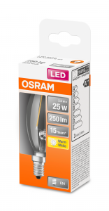 OSRAM Lampadina LED STAR Classic B 25 filamento, luce calda, E14  