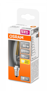 OSRAM Lampadina LED STAR Classic B 40 filamento, luce calda, E14  