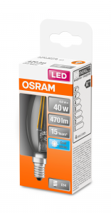 OSRAM Lampadina LED STAR Classic B 40 filamento, luce naturale, E14 