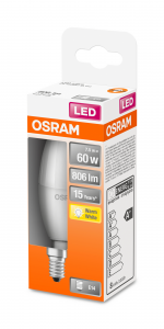 OSRAM Lampadina LED STAR Classic B 60 luce calda E14 