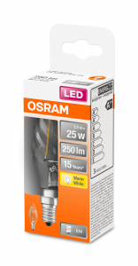 OSRAM Lampadina LED STAR Classic BW 25 filamento, luce calda, E14  