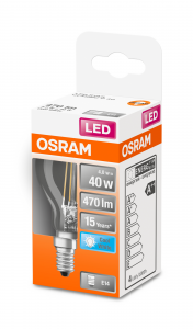 OSRAM Lampadina LED STAR Classic P 40 filamento, luce naturale, E14 