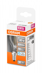 OSRAM Lampadina LED STAR Classic P 40 filamento, luce fredda, E14 