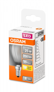 OSRAM Lampadina LED STAR Classic P 25 filamento, luce calda, E14 