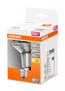 OSRAM Lampadina LED STAR R80 100 luce calda E27