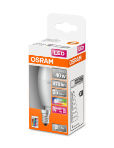 OSRAM Lampadina LED STAR+ RGBW Classic B 40 luce calda e colorata dimmerabile da telecomando, E14 