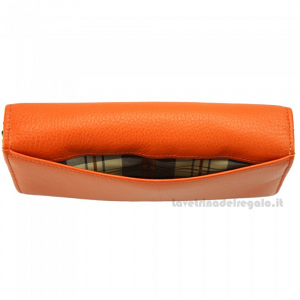 Portafoglio donna Arancione in pelle - Dianora - Pelletteria Made in Italy
