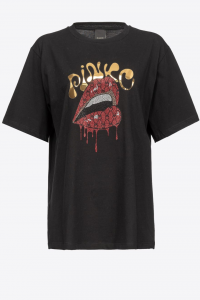 T-shirt Mantova nera kiss Pinko