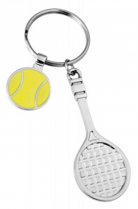 Portachiavi Racchetta Tennis con  Gettone Pallina Tennis Gialla