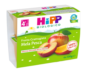 HIPP BIOLOGICO FRUTTA GRATTUGIATA MELA PESCA - DAL 4 MESE COMPIUTO