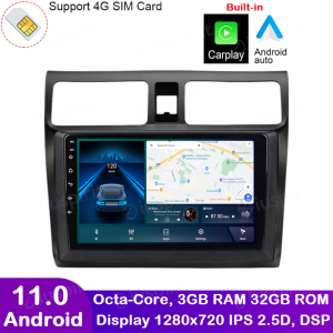 ANDROID autoradio navigatore per Suzuki Swift 2003-2010 CarPlay Android Auto GPS USB WI-FI Bluetooth 4G LTE