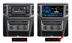 ANDROID autoradio navigatore per VW Polo Passat Jetta Golf Sportvan Alltrack Tiguan T-Roc 2018-2019 CarPlay Android Auto GPS USB WI-FI Bluetooth 4G LTE