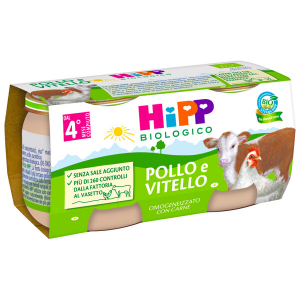 HIPP BIOLOGICO POLLO E VITELLO - OMOGENIZZATO DAL 4 MESE COMPIUTO