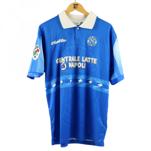 1996-97 Napoli Maglia #13 Panarelli Match Worn Centrale Latte di Napoli XL