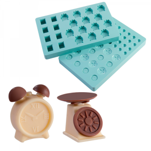 3D praline mould - Scales and alarm clock