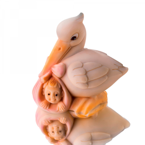 Cigüeña con bebé - Molde de silicona