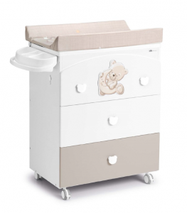 Baby bath with changing table and chest of drawers from the Orso line by Cam