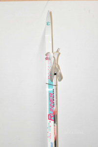 Ski Von Unten Läufer Frau Trak Weiß Fuchsia Grün + Racchette 180 Cm