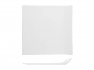 Piatto Quadrato In Porcellana, 20x20 Cm, Bianco
