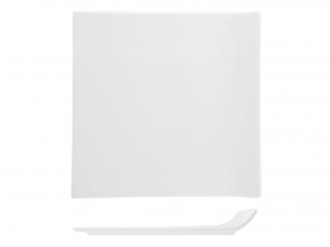 Piatto Quadrato In Porcellana, 25,5x25,5 Cm, Bianco