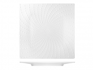 Piatto Quadrato In Porcellana, 28,5x28,5 Cm, Bianco