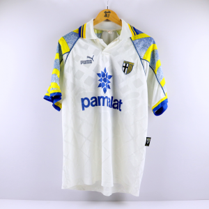 1996-97 Parma Maglia #4 Minotti Match Worn Puma Parmalat XL